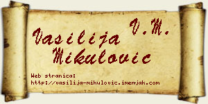 Vasilija Mikulović vizit kartica